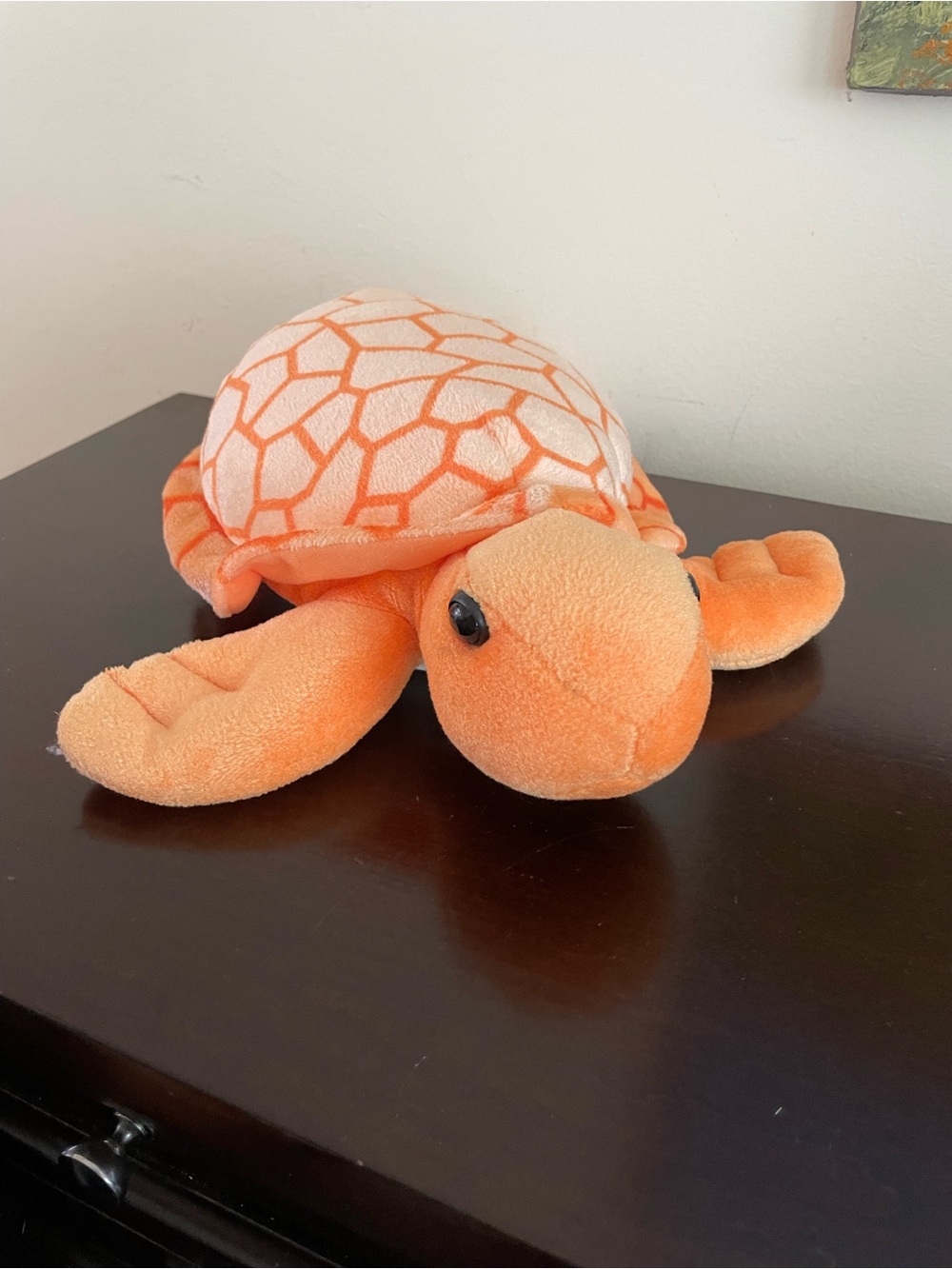 Plush Orange Sea Turtle Toy - Soft Reptile Plush